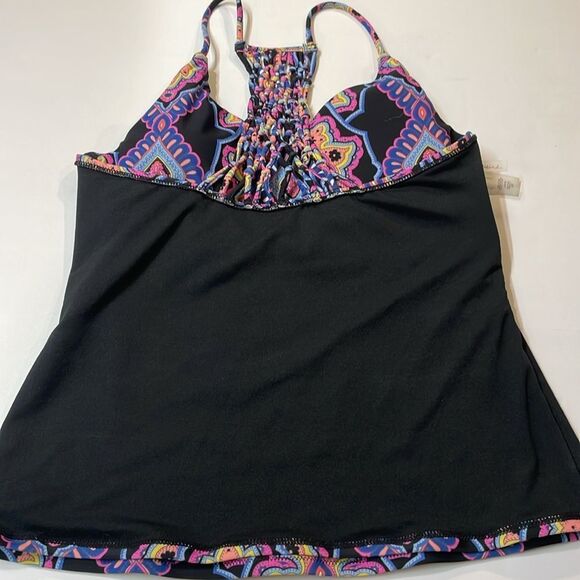 Raisins Womens Colorful Paisley Tankini Lined Flattery Racerback Swimsuit Sz L - Picture 7 of 8